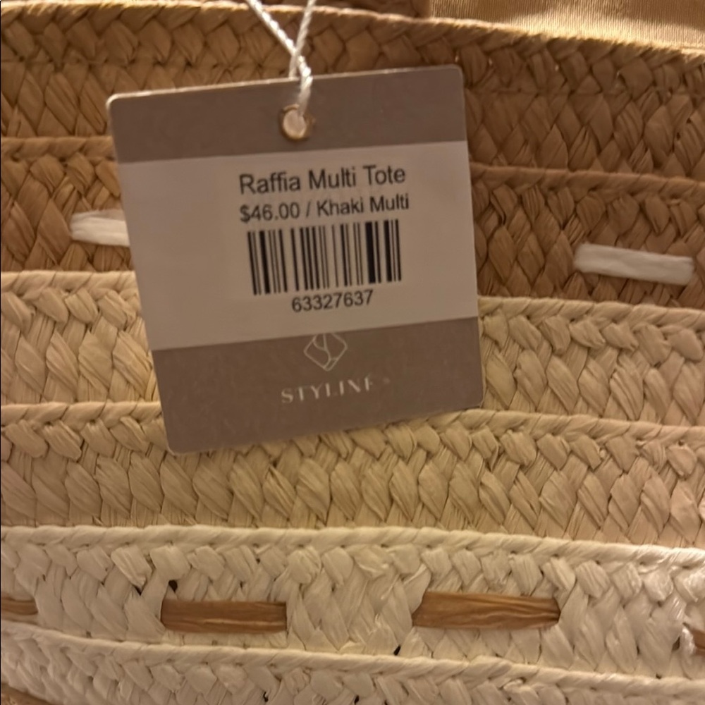 Raffia Multi Tote - Tan and Cream